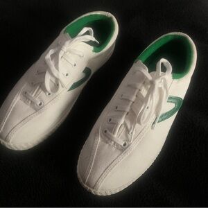 Tretorn White and Green Sneakers